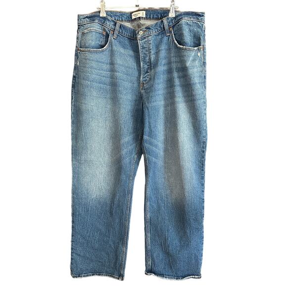 ABERCROMBIE & FITCH | 90s Baggy Low Rise Jeans Medium Wash| Size 34 / 18 - Picture 2 of 5
